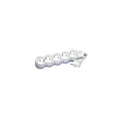 Prelungitor - German standard - 5x2P+E - unswitched - 3 m cord - alb/gri