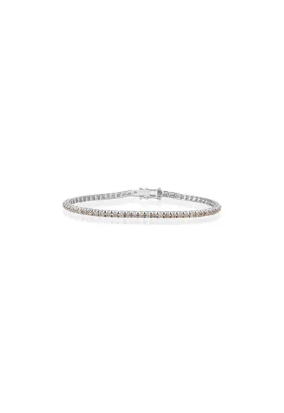 Bratara Tennis Aur Alb - 18K - Diamante Naturale Champagne de 2.37 Carate - 6.09 g