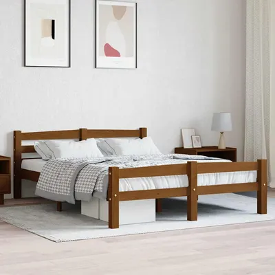 vidaXL Cadru de pat, maro miere, 120x200 cm, lemn masiv de pin