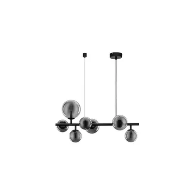 Lampa suspendata ODILLIA Mat Negru Metal & Fumuriu Sticla LED G9 7x5W 230V IP20 Fara bec Inaltime ajustabila