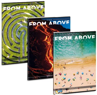 Caiet pentru elevi Ars Una Countries From Above - A4, cu 2 margini, 40 de foi, asortiment