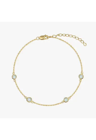 Bratara din argint Birthstone Golden March - Acvamarin