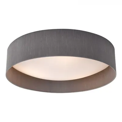 Lampa tavan Nysa 3 Light Flush Grey Faux Silk 60cm