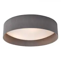 Lampa tavan Nysa 3 Light Flush Grey Faux Silk 60cm