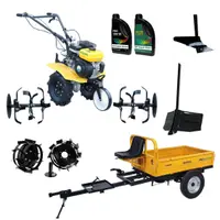 ProGARDEN Pachet Campo 703 Motocultor 7CP + Remorca RM500C + Plug simplu + Plug bilonat/rarita + 2 Roti metalice 350x6 + 2L Ulei