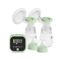 Pompa de san electrica dubla, Lorelli Eva, 4 moduri de operare, 2 sesiuni simultan, functie masaj, 9 niveluri de aspiratie, 180 ml x 2, Green