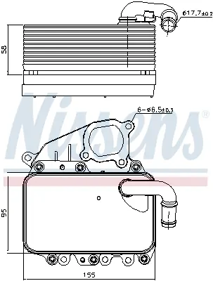 Radiator ulei termoflot cu carcasa filtru ulei potrivit AUDI A4 ALLROAD B8, A4 B8, A5, A6 ALLROAD C7, A6 C7, A7, A8 D4, Q5, Q7; VW TOUAREG 3.0D 11.07-09.18