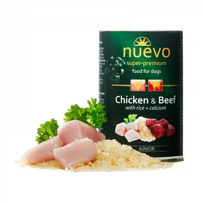 Conserva pentru caini Nuevo Junior cu pui vita 400 gr