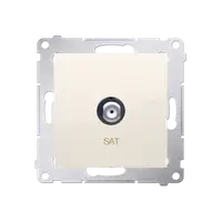 Priza TV tip F pentru instalatii individuale, crem