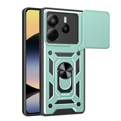 Husa pentru Xiaomi Redmi Note 14 4G (Standard), Techsuit, CamShield, Verde