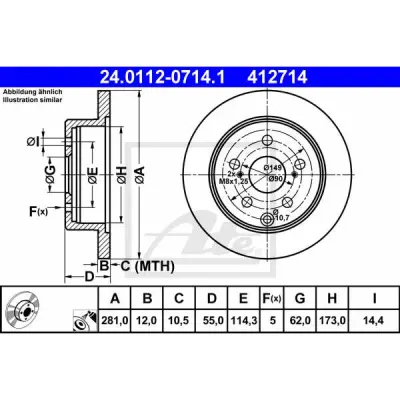 Disc frana ATE 24.0112-0714.1
