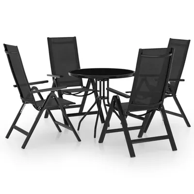 Gossi set mobilier bistro, 5 piese, negru si antracit