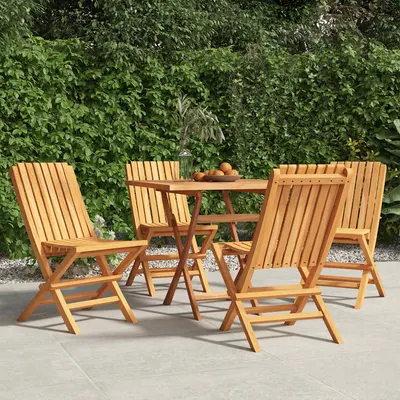 vidaXL Scaune pliante 4 buc 47x47x89 cm lemn masiv de tec