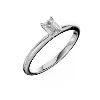 Inel de logodna din aur alb cu diamant emerald solitaire de 0.3ct