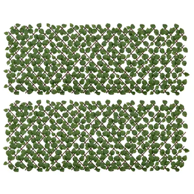 Outsunny Gard Decorativ Artificial, Protecție UV, Ideal pentru Intimitate în Spații Interioare/Exterioare, 200x100x8 cm, Verde | Aosom Romania