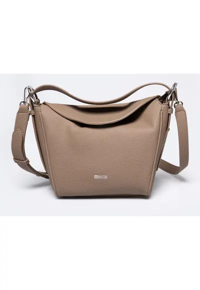 Geanta de umar din piele ecologica - Maro taupe deschis - 20x19x10
