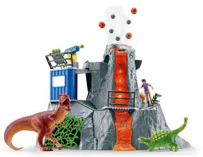 Set de joaca Schleich Dinosaurs - Tabara, expeditia la vulcan
