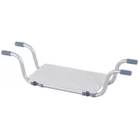 HOMCOM Scaun pentru Cadă din Aliaj de Aluminiu, Plastic și Lățime Reglabilă, 73-83x22x18 cm, Alb | Aosom Romania