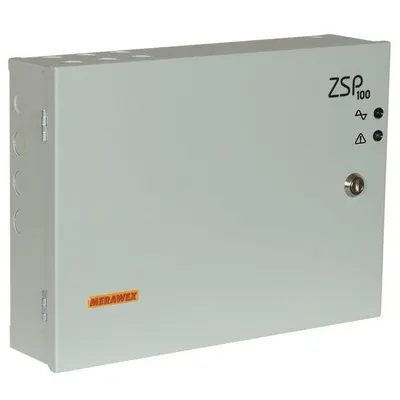 Sursa de alimentare pentru sisteme de detectie incendiu 24V/5.5A in cutie metalica Merawex ZSP100-5.5A-07 , loc pentru 2 acumula