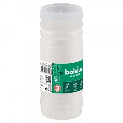 Candela Rezerva Bolsius Nr. 3 DNI Premium, Timp Ardere 68 Ore, Alba