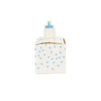Cutie mică pătrată cu biberon - bleu (set 50 buc)