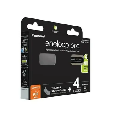Baterii Reîncărcabile Panasonic BK-4HCDE/4CP+CASE AAA