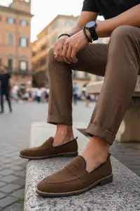 Mocasini barbati maro, tapla subtire, piele eco, comozi 12311 N15-2