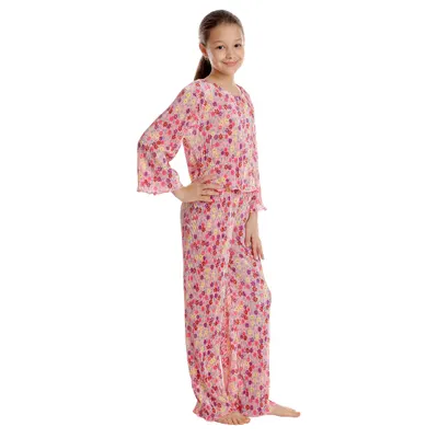 Tinuta fete AP2532 roz/floral multicolor, Andana | marimea 36 (9/10 ani)