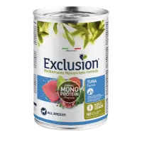 EXCLUSION Mediterraneo Monoprotein Formula, XS-XL, Ton, conservă hrană umedă monoproteică câini, (pate), 400g