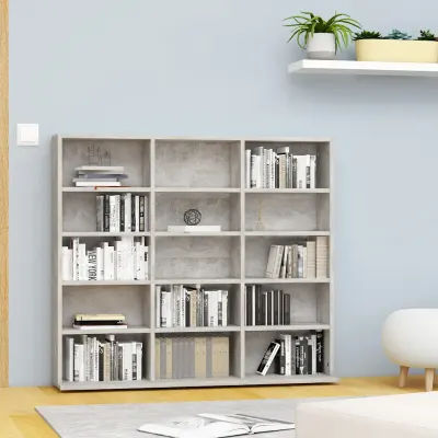 vidaXL Dulap pentru CD-uri, gri beton, 100x23x89,5 cm, lemn prelucrat