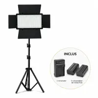 Panou LED Profesional Bi-Color 800 LED, Trepied 200 cm si Kit Dual Acumulatori Inclus | Foto-Video