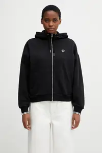 Fred Perry hanorac cu fermoar pentru femei, din bumbac