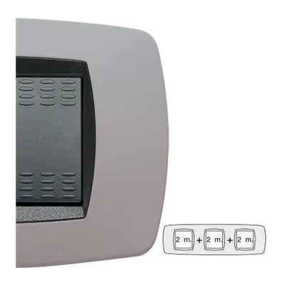Placa ornament technopolimer, 2+2+2 module, gri gheata