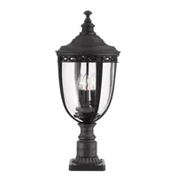 Pitic pentru exterior English Bridle 3 Light Large Pedestal – Black