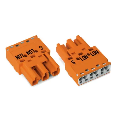 Plug; 3-pole; Cod. R; 4,00 mm²; orange