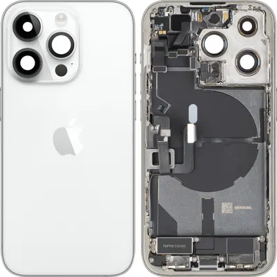 Capac Baterie Apple iPhone 14 Pro, Cu Carcasa Mijloc, Full Parts, Argintiu, Swap