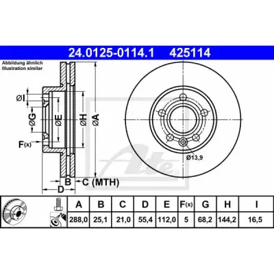 Disc frana ATE 24.0125-0114.1