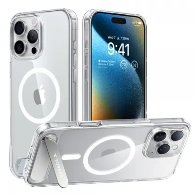 Husa MagSafe pentru Apple iPhone 16 Pro, Torras, Pstand, Transparenta