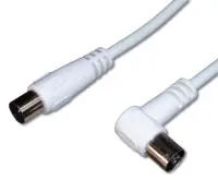 Cablu antena coaxial unghi 90 grade T-M alb 2m, KTMF02U