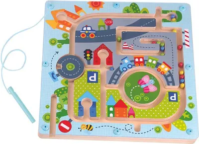 Jucarie de lemn pentru copii Tooky Toy - Labirint mare Oras