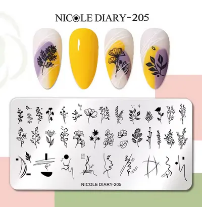 Matrita metalica stampila unghii Nicole Diary 205