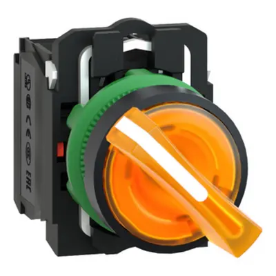 Selector Luminos Portocaliu Complet Ø22 2 Pozitii Fixe 1Nd+1Ni 230V