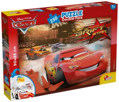 Puzzle cu două fețe Lisciani pentru colorare 250 piese - Mașinile