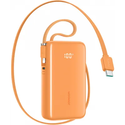 Baterie Externa Joyroom JR-PR2L, 10000mAh, 35W, QC + PD, 1 x Lightning - 2 x USB-C, Portocalie