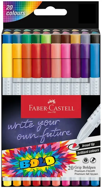 Carioci Faber-Castell Grip - Boldpen, 20 culori