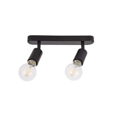 Aplica dubla pentru interior, unghi rotatie, 2 LED-uri E27, 35W, IP20, negru