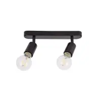 Aplica dubla pentru interior, unghi rotatie, 2 LED-uri E27, 35W, IP20, negru