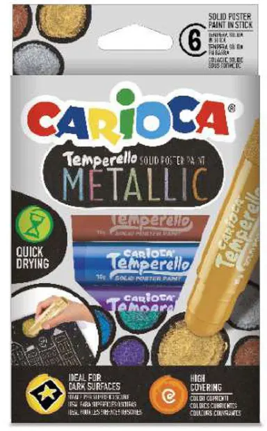 Tempera Carioca - Temperello metallic, 6 culori