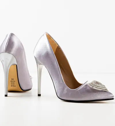 Pantofi cu toc Deltafor Gri