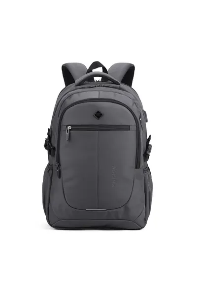 Rucsac unisex cu buzunare multiple Erevan Plus - Gri inchis